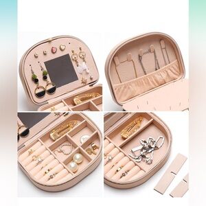 Soft pink travel jewelry box